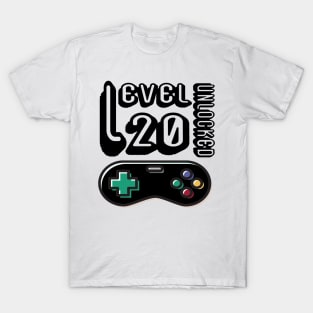 level 20 unlocked - 20th birthday gift T-Shirt